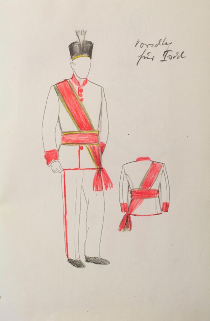 Garde der Stadt Bad Ischl Entwurf der Schwerttanz-Uniform